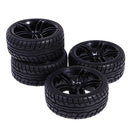 4 Pieces 64mm Rubber On Road Tyre Drift Tires Wheel Rim 12mm Hub for 1/10 HSP HPI RC Drifting Car Parts 9065-8003