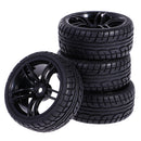 4 Pieces 64mm Rubber On Road Tyre Drift Tires Wheel Rim 12mm Hub for 1/10 HSP HPI RC Drifting Car Parts 9065-8003