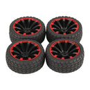 4 Pieces 64mm Rubber On Road Tyre Drift Tires Wheel Rim 12mm Hub for 1/10 HSP HPI RC Drifting Car Parts 601-8001
