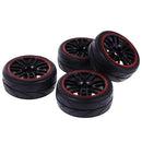 4 Pieces 64mm Rubber On Road Tyre Drift Tires Wheel Rim 12mm Hub for 1/10 HSP HPI RC Drifting Car Parts 9068-6081
