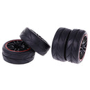 4 Pieces 64mm Rubber On Road Tyre Drift Tires Wheel Rim 12mm Hub for 1/10 HSP HPI RC Drifting Car Parts 9068-6081