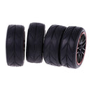 4 Pieces 64mm Rubber On Road Tyre Drift Tires Wheel Rim 12mm Hub for 1/10 HSP HPI RC Drifting Car Parts 9068-6081