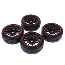 4 Pieces 64mm Rubber On Road Tyre Drift Tires Wheel Rim 12mm Hub for 1/10 HSP HPI RC Drifting Car Parts 9068-6081
