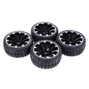 4 Pieces 64mm Rubber On Road Tyre Drift Tires Wheel Rim 12mm Hub for 1/10 HSP HPI RC Drifting Car Parts 601B-6017
