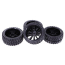 4 Pieces 64mm Rubber On Road Tyre Drift Tires Wheel Rim 12mm Hub for 1/10 HSP HPI RC Drifting Car Parts 601B-6017