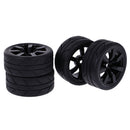 Pack of 4 Rubber Tyre Tyres Tires Wheel Rim Hex 12mm Fits for 1/10 RC Remote Controlled Racing Car 9047-6087