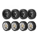 Pack of 4 Rubber Tyre Tyres Tires Wheel Rim Hex 12mm Fits for 1/10 RC Remote Controlled Racing Car 9047-6087