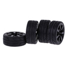 Pack of 4 Rubber Tyre Tyres Tires Wheel Rim Hex 12mm Fits for 1/10 RC Remote Controlled Racing Car 9047-6087