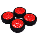 Pack of 4 Rubber Tyre Tyres Tires Wheel Rim Hex 12mm Fits for 1/10 RC Remote Controlled Racing Car 714-8005