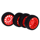 Pack of 4 Rubber Tyre Tyres Tires Wheel Rim Hex 12mm Fits for 1/10 RC Remote Controlled Racing Car 714-8005