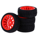 Pack of 4 Rubber Tyre Tyres Tires Wheel Rim Hex 12mm Fits for 1/10 RC Remote Controlled Racing Car 714-8005