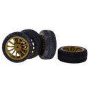 Pack of 4 Rubber Tyre Tyres Tires Wheel Rim Hex 12mm Fits for 1/10 RC Remote Controlled Racing Car 715-8006
