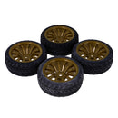 Pack of 4 Rubber Tyre Tyres Tires Wheel Rim Hex 12mm Fits for 1/10 RC Remote Controlled Racing Car 715-8006