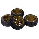 Pack of 4 Rubber Tyre Tyres Tires Wheel Rim Hex 12mm Fits for 1/10 RC Remote Controlled Racing Car 715-8006