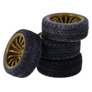 Pack of 4 Rubber Tyre Tyres Tires Wheel Rim Hex 12mm Fits for 1/10 RC Remote Controlled Racing Car 715-8006