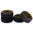 Pack of 4 Rubber Tyre Tyres Tires Wheel Rim Hex 12mm Fits for 1/10 RC Remote Controlled Racing Car 715-8006