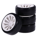 Pack of 4 Rubber Tyre Tyres Tires Wheel Rim Hex 12mm Fits for 1/10 RC Remote Controlled Racing Car 602-6018