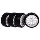 Pack of 4 Rubber Tyre Tyres Tires Wheel Rim Hex 12mm Fits for 1/10 RC Remote Controlled Racing Car 602-6018