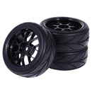 4 Pieces 64mm Rubber On Road Tyre Drift Tires Wheel Rim 12mm Hub for 1/10 HSP HPI RC Drifting Car Parts 907B-6081