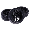 4 Pieces 64mm Rubber On Road Tyre Drift Tires Wheel Rim 12mm Hub for 1/10 HSP HPI RC Drifting Car Parts 907B-6081