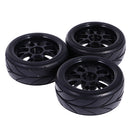 4 Pieces 64mm Rubber On Road Tyre Drift Tires Wheel Rim 12mm Hub for 1/10 HSP HPI RC Drifting Car Parts 907B-6081