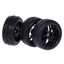 4 Pieces 64mm Rubber On Road Tyre Drift Tires Wheel Rim 12mm Hub for 1/10 HSP HPI RC Drifting Car Parts 907B-6081