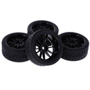 Pack of 4 Rubber Tyre Tyres Tires Wheel Rim Hex 12mm Fits for 1/10 RC Remote Controlled Racing Car 6031-8007