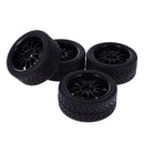 Pack of 4 Rubber Tyre Tyres Tires Wheel Rim Hex 12mm Fits for 1/10 RC Remote Controlled Racing Car 6031-8007