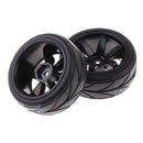 Pack of 4 Rubber Tyre Tyres Tires Wheel Rim Hex 12mm Fits for 1/10 RC Remote Controlled Racing Car 705-6081