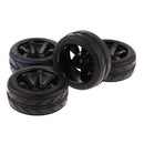 Pack of 4 Rubber Tyre Tyres Tires Wheel Rim Hex 12mm Fits for 1/10 RC Remote Controlled Racing Car 703-6085