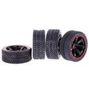 4 Pieces 64mm Rubber On Road Tyre Drift Tires Wheel Rim 12mm Hub for 1/10 HSP HPI RC Drifting Car Parts 9042-6089
