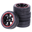 4 Pieces 64mm Rubber On Road Tyre Drift Tires Wheel Rim 12mm Hub for 1/10 HSP HPI RC Drifting Car Parts 9042-6089