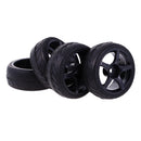 Pack of 4 Rubber Tyre Tyres Tires Wheel Rim Hex 12mm Fits for 1/10 RC Remote Controlled Racing Car 9077-6086