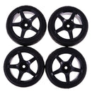 Pack of 4 Rubber Tyre Tyres Tires Wheel Rim Hex 12mm Fits for 1/10 RC Remote Controlled Racing Car 9077-6086
