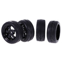 Pack of 4 Rubber Tyre Tyres Tires Wheel Rim Hex 12mm Fits for 1/10 RC Remote Controlled Racing Car 6030-6081