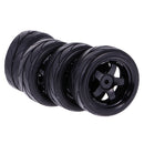 Pack of 4 Rubber Tyre Tyres Tires Wheel Rim Hex 12mm Fits for 1/10 RC Remote Controlled Racing Car 6030-6081