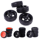 Pack of 4 Rubber Tyre Tyres Tires Wheel Rim Hex 12mm Fits for 1/10 RC Remote Controlled Racing Car 6030-6081