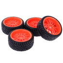 Pack of 4 Rubber Tyre Tyres Tires Wheel Rim Hex 12mm Fits for 1/10 RC Remote Controlled Racing Car 6031R-8003