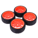 Pack of 4 Rubber Tyre Tyres Tires Wheel Rim Hex 12mm Fits for 1/10 RC Remote Controlled Racing Car 6031R-8003