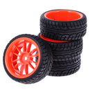 Pack of 4 Rubber Tyre Tyres Tires Wheel Rim Hex 12mm Fits for 1/10 RC Remote Controlled Racing Car 6031R-8003