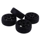 Pack of 4 Rubber Tyre Tyres Tires Wheel Rim Hex 12mm Fits for 1/10 RC Remote Controlled Racing Car 910B-8001
