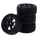 Pack of 4 Rubber Tyre Tyres Tires Wheel Rim Hex 12mm Fits for 1/10 RC Remote Controlled Racing Car 910B-8001