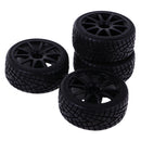 Pack of 4 Rubber Tyre Tyres Tires Wheel Rim Hex 12mm Fits for 1/10 RC Remote Controlled Racing Car 910B-8001