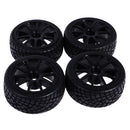 Pack of 4 Rubber Tyre Tyres Tires Wheel Rim Hex 12mm Fits for 1/10 RC Remote Controlled Racing Car 910B-8001