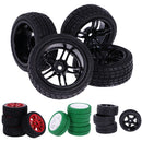 Pack of 4 Rubber Tyre Tyres Tires Wheel Rim Hex 12mm Fits for 1/10 RC Remote Controlled Racing Car 9065-8005
