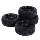 Pack of 4 Rubber Tyre Tyres Tires Wheel Rim Hex 12mm Fits for 1/10 RC Remote Controlled Racing Car 9065-8005