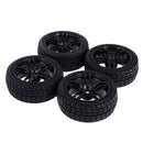 Pack of 4 Rubber Tyre Tyres Tires Wheel Rim Hex 12mm Fits for 1/10 RC Remote Controlled Racing Car 9065-8005