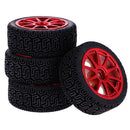 Pack of 4 Rubber Tyre Tyres Tires Wheel Rim Hex 12mm Fits for 1/10 RC Remote Controlled Racing Car 6001-8014