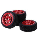 Pack of 4 Rubber Tyre Tyres Tires Wheel Rim Hex 12mm Fits for 1/10 RC Remote Controlled Racing Car 6001-8014