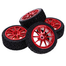 Pack of 4 Rubber Tyre Tyres Tires Wheel Rim Hex 12mm Fits for 1/10 RC Remote Controlled Racing Car 6001-8014